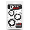 Beast Rings Lot de 3 mini cockrings souples Beaded Set Noirs